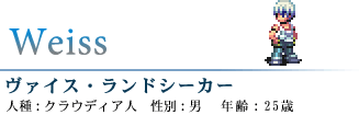 ヴァイス・ランドシーカー
人種 : クラウディア人 性別 : 男 年齢 : 25歳