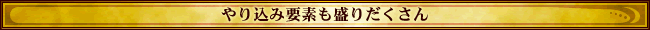 やり込み要素も盛りだくさん